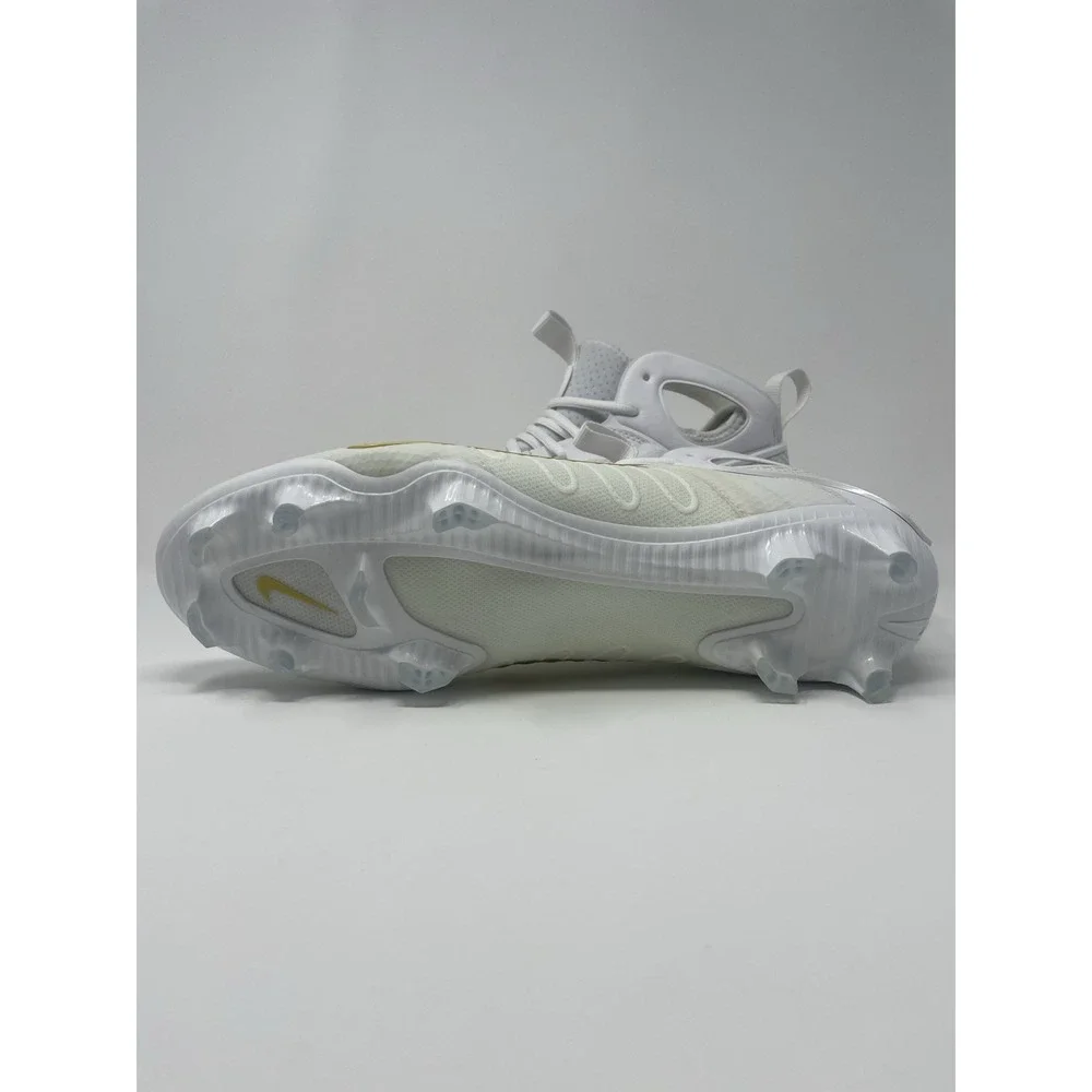 Nike Huarache 9 Elite LAX Mid Lacrosse Cleats White Gold Men's Size 12.5‎ New